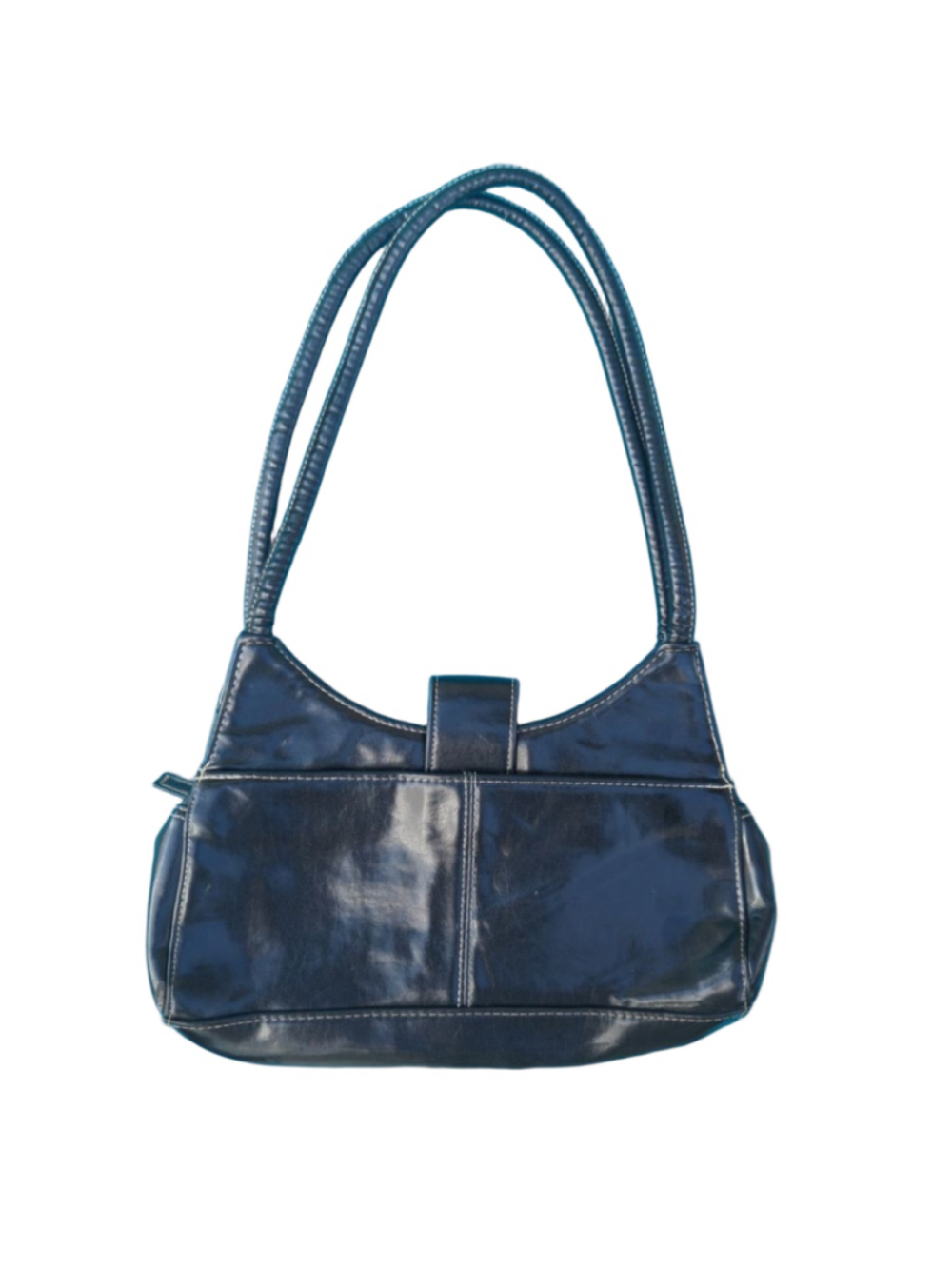 Vintage Y2K Fiorelli Black Faux Leather Underarm Shoulder Bag - Contrast Stitch